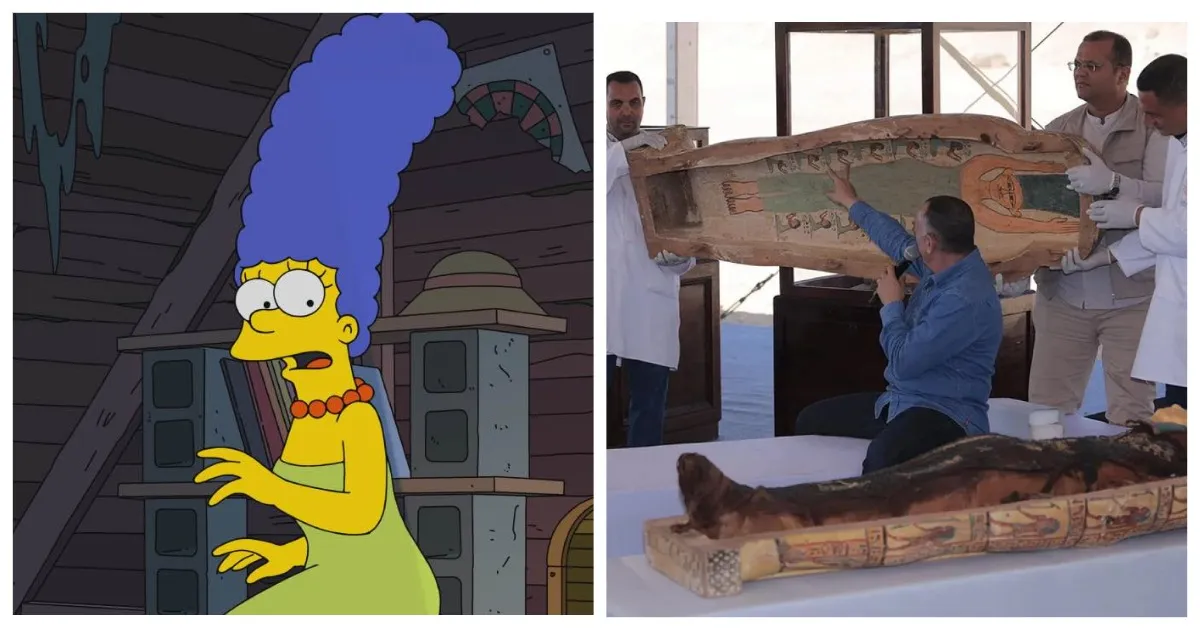 Археологи нашли изображение Мардж Симпсон внутри саркофага Археологи нашли изображение Мардж Симпсон внутри саркофага